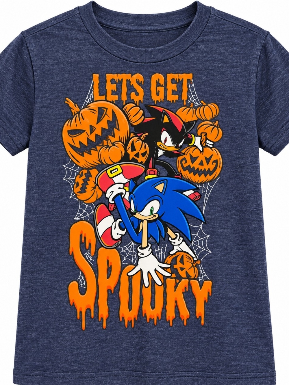 Sonic Halloween Graphic Tee - Navy Kids Short Sleeve